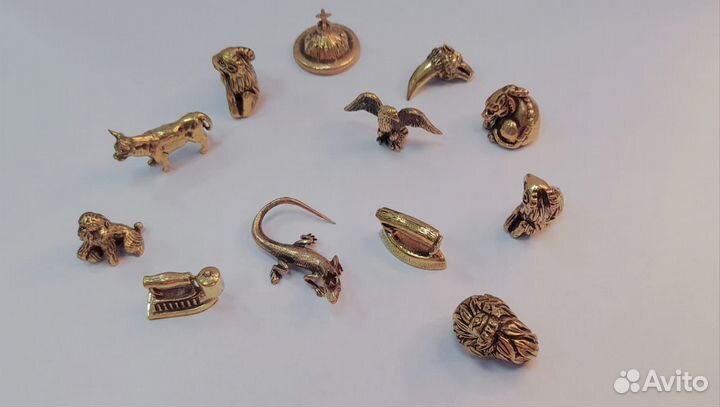 Фигурки брелки латунь