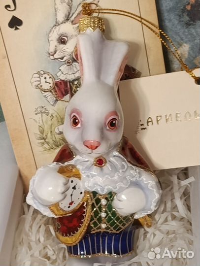 Белый кролик.Елочная игрушка Ариель