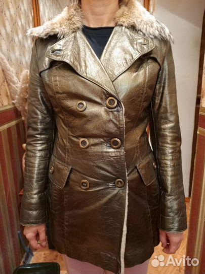 Женская кожаная дубленка