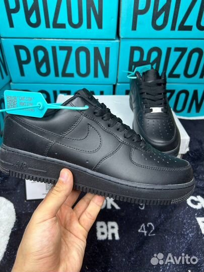 Nike Air Force 1 Black Оригинал Poizon