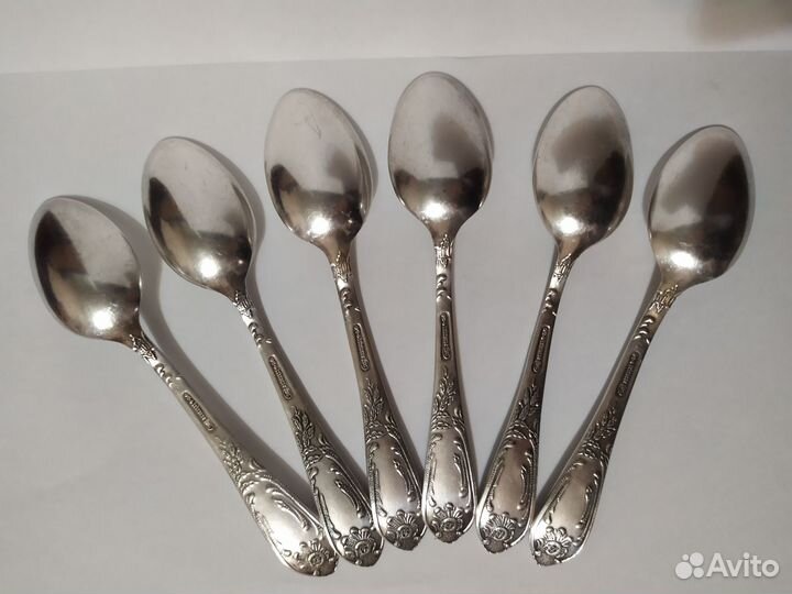 Чайные ложки 6 шт мнц зиш Посеребренные