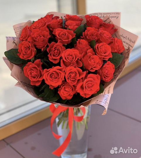 Букет из 25 роз 50 см
