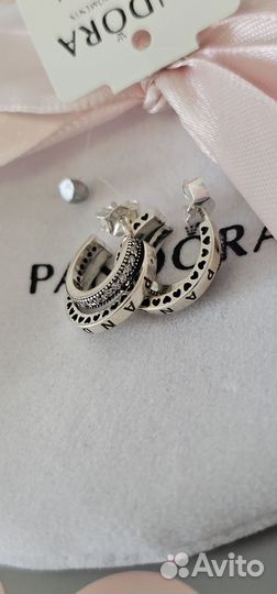 Серьги с двойным обручем Pandora