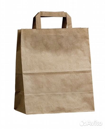 Крафт пакет с плоскими ручками, 240*140*280