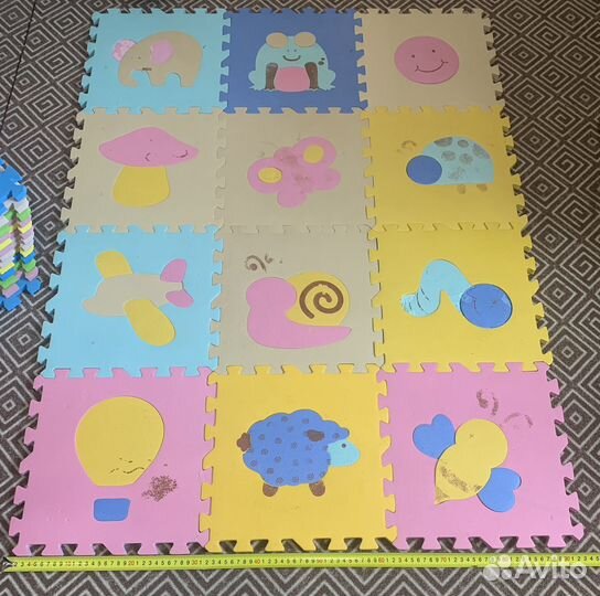 Мягкий коврик - пазл, детский коврик, 34 шт