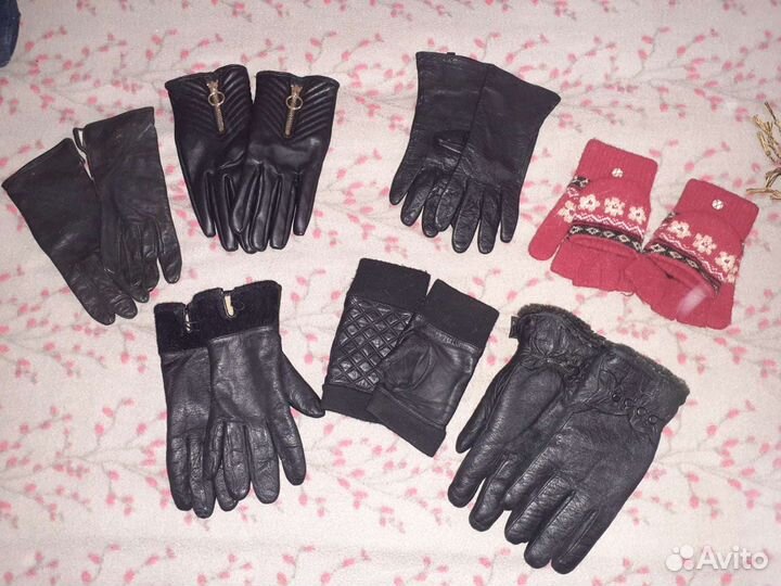 Перчатки женские кожаные