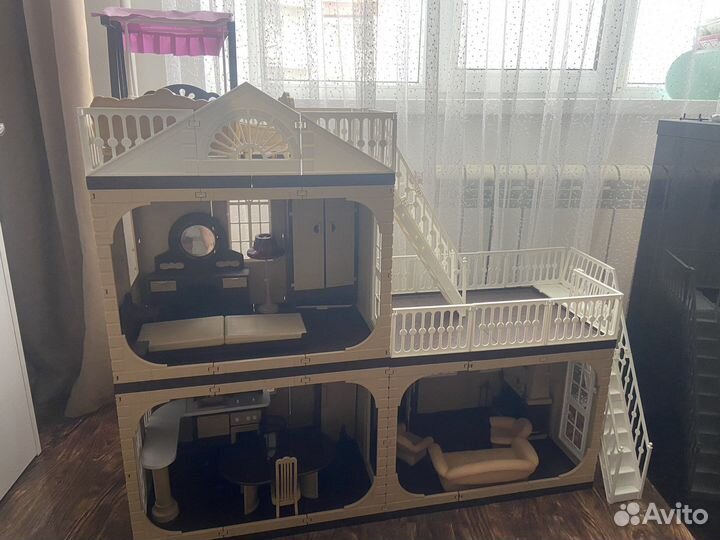 Кукольный домик для барби с мебелью