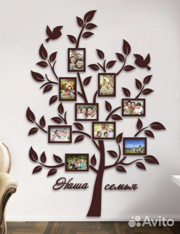Панно семейное генеалогическое древо с фоторамками