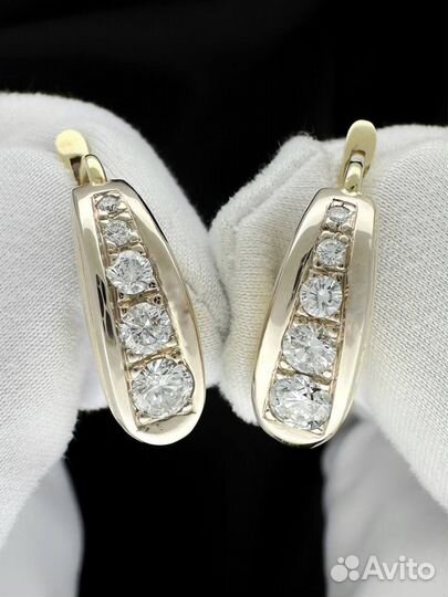 Золотые серьги с бриллиантами 585 / 8.73 гр