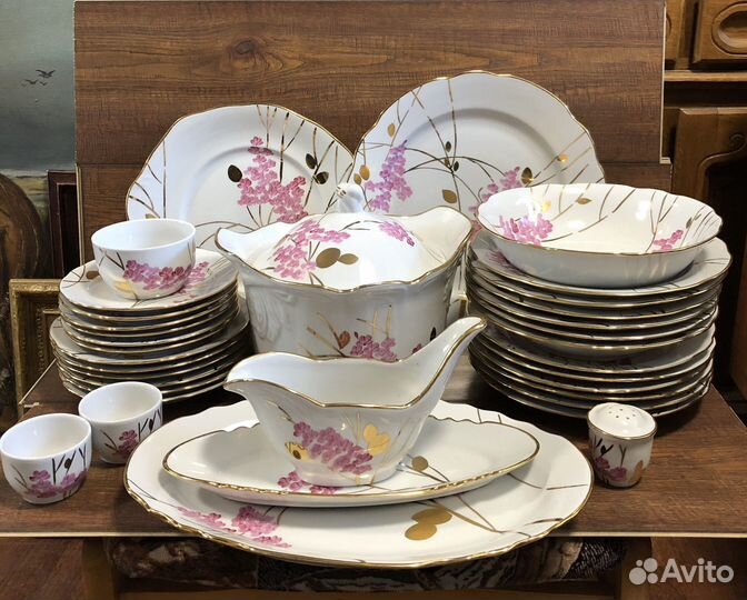 Сервиз столовый Розовая ветка Дулево