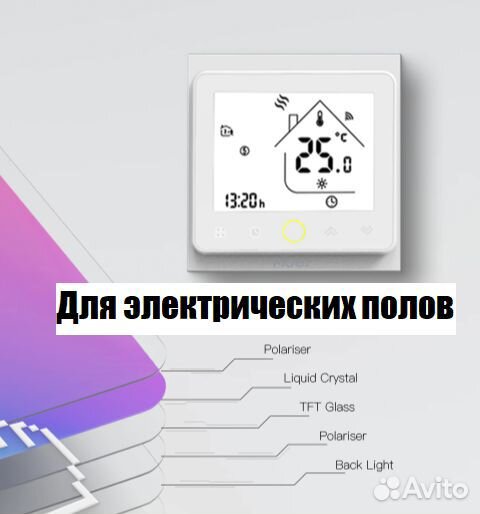 Умный термостат тёплый пол WiFi moes Я-Алиса