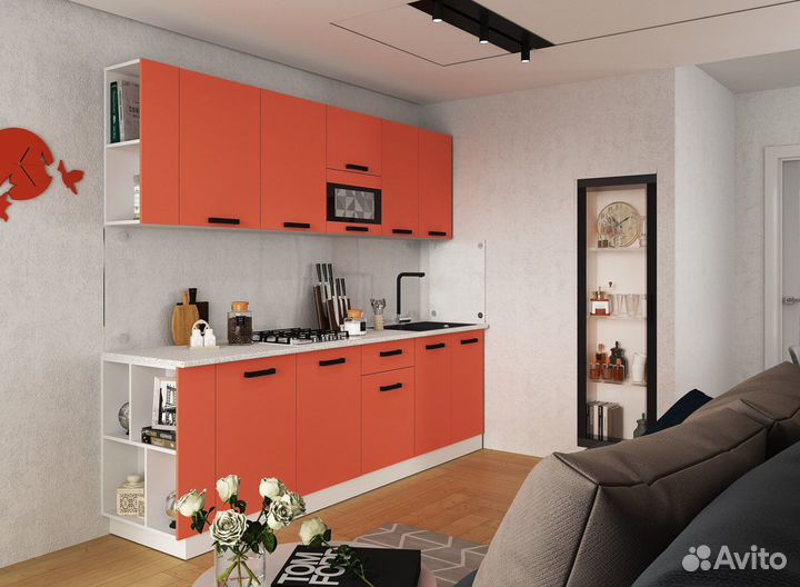 Кухня угловая модульная. 8 цветов фасадов