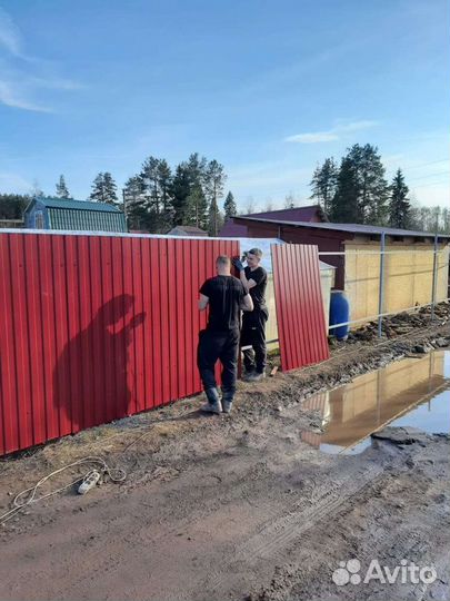 Заборы из профнастила под ключ. Любой сложности