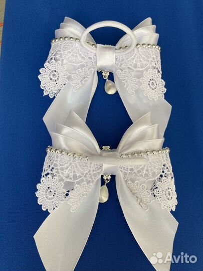 Банты для волос на резинке. Ручная работа