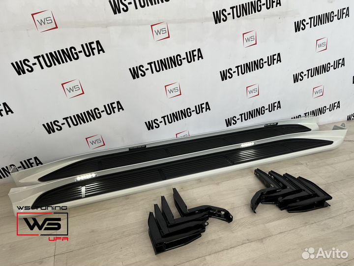 Пороги Toyota Land Cruiser 100 Белые ES58