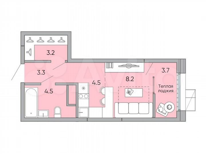 Квартира-студия, 27,4 м², 9/18 эт.