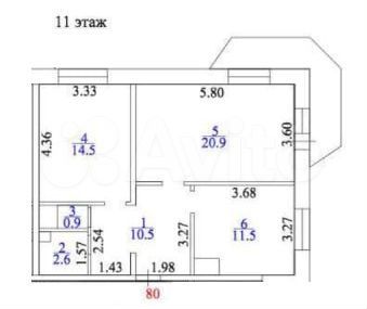2-к. квартира, 60,9 м², 11/16 эт.
