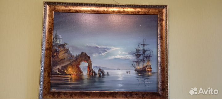 Картина маслом море