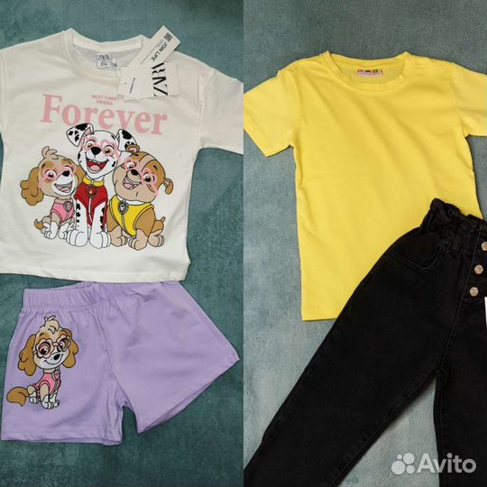 Футболка и шорты для девочки zara и Турция