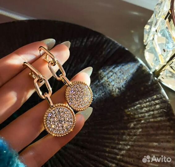 Серьги винтаж стразы