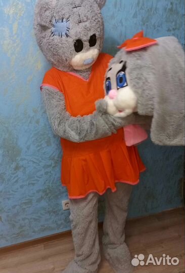 Ростовая кукла 2 в 1 зайка мишка тэдди костюм