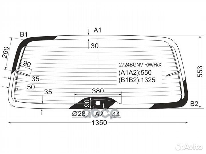 Стекло заднее с обогревом citroen berlingo 96-1