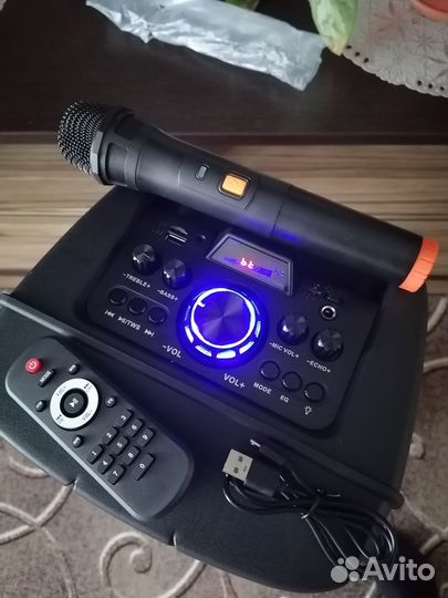Блютуз колонка большая караоке пульт ду