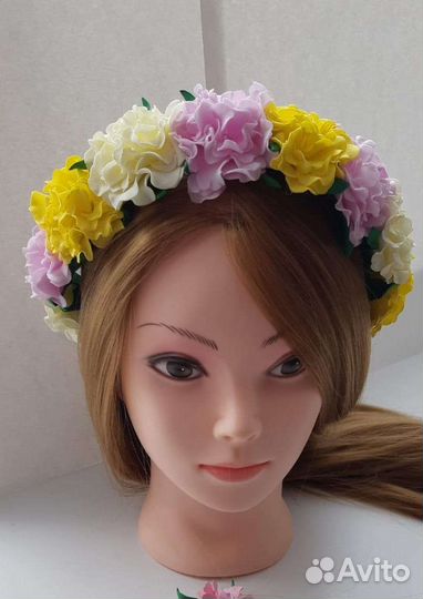 Ободок с цветами ручная работа