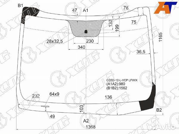 Стекло лобовое KIA ceed