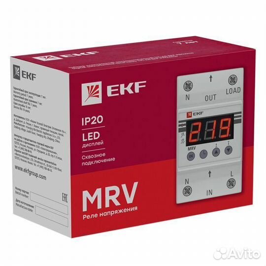 Реле напряжения с дисплеем MRV 40А PROxima EKF MRV