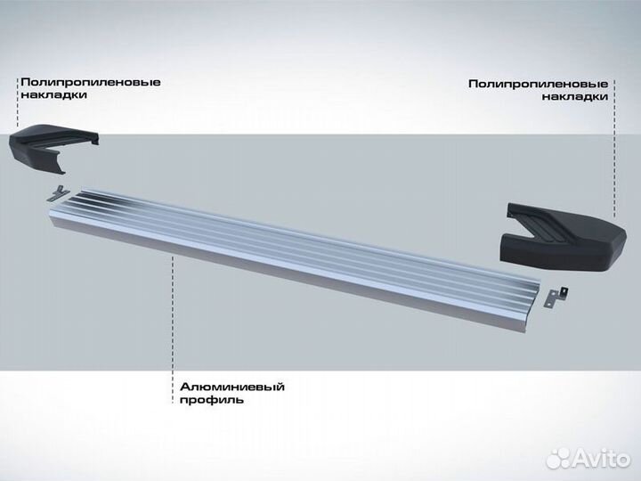 Подножки боковые пороги Hyundai Palisade, 2018+ Rival F193AL.2311.1