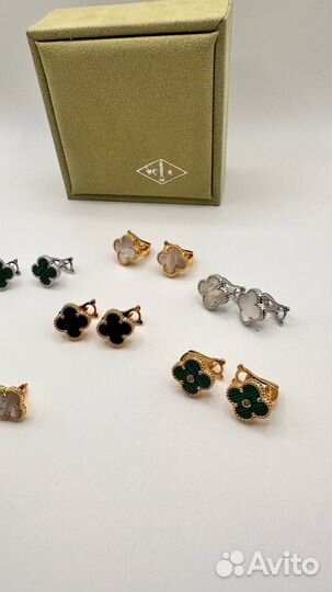 Серьги van cleef(премиум)