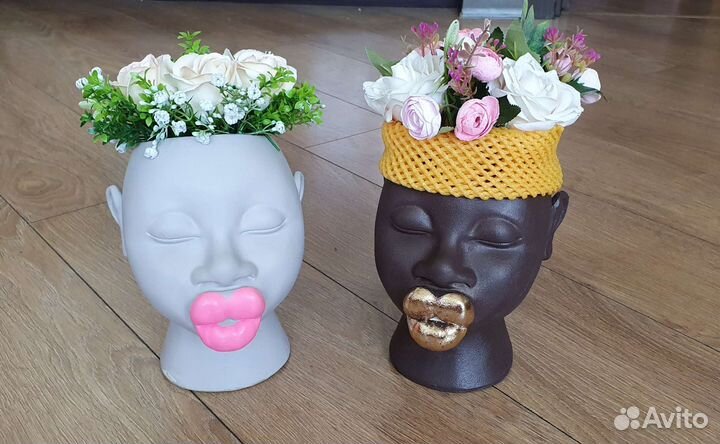 Силиконовая форма молд, голова негритянки