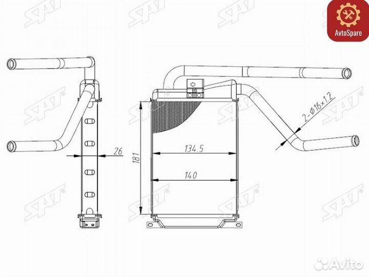 Радиатор отопителя салона daewoo nexia 08