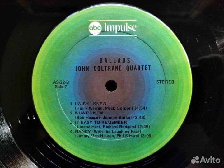 John Coltrane Quartet – Ballads – Impulse US 1976