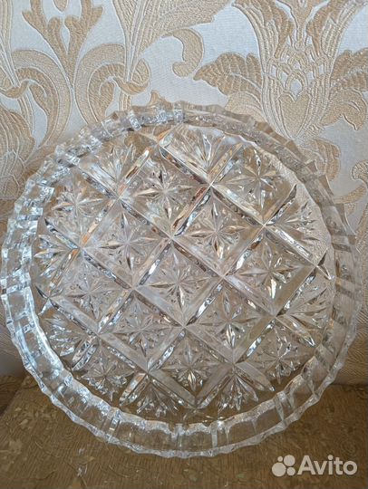 Хрустальное блюдо поднос