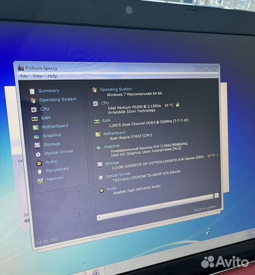 Ноутбук Acer в хорошем состоянии