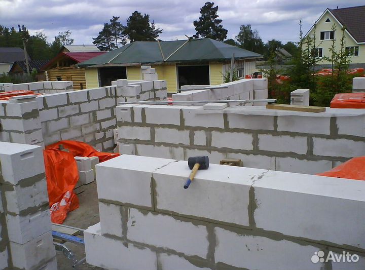 Кладка стен из газобетона, газоблока