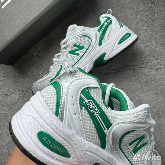 New Balance 530 White Nightwatch Green