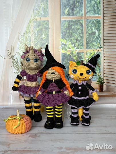 Вязаные игрушки Хэллоуин