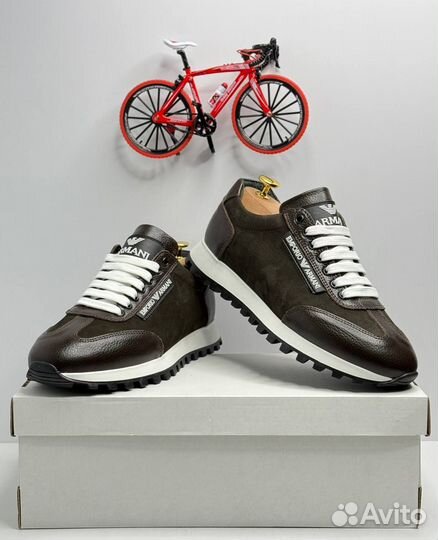 Кроссовки мужские кожаные emporio armani