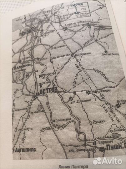 Карта военная подробная Линия Пантера Псков 1944 г