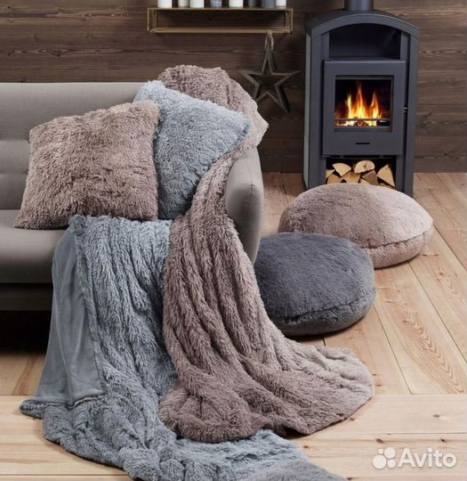 Плед пушистый травка