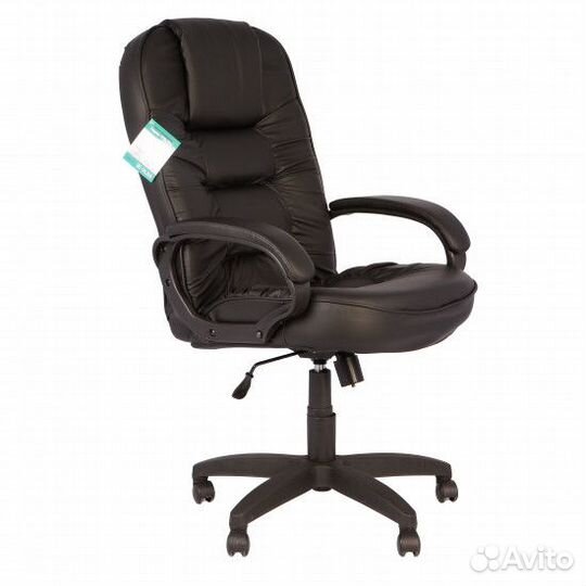 Кресло руководителя Бруно кожзам черный (ультра)