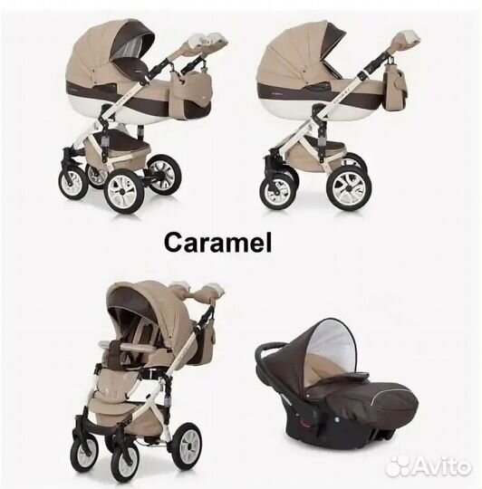 Коляска riko brano 3 в 1 Caramel Эко