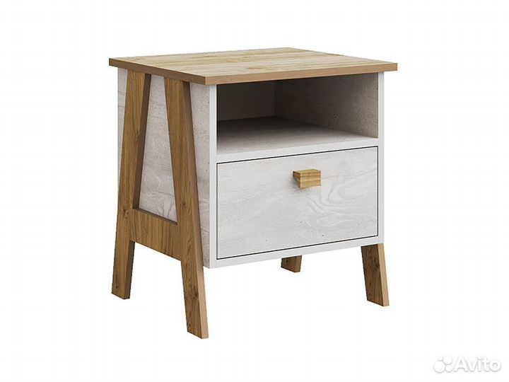 Тумба прикроватная скандинавия, Бетон пайн светлый