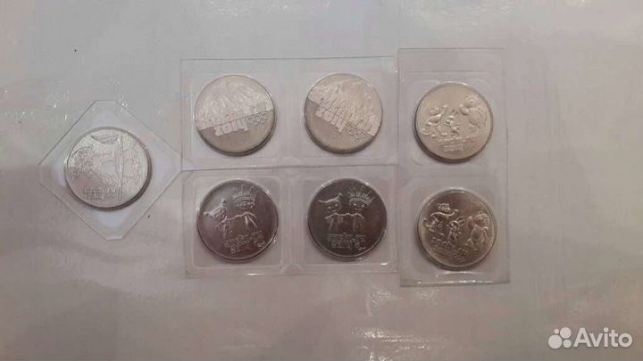 25 рублей 2011-2014гг Сочи 7 шт в блистерах