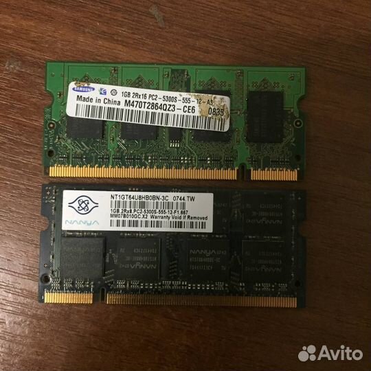 Оперативная память для ноутбука ddr2 1 gb
