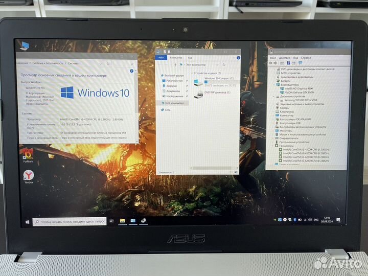Игровой ноутбук Asus i5/16/gtx/IPs/ssd