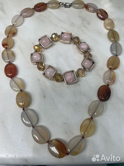 Бусы из натуральных камней, браслет